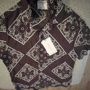 Denim & Flower Ricky Singh Men’s SM Floral/Western Design Short Sleeve Shirt
